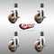 Service Caster 4 Inch 316SS High Temp Glass Filled Nylon 1-3/4 Inch Stem Caster Set Brake SCC SCC-SS316EX20S414-GFNSHT-TLB-134-4 - alternate 2